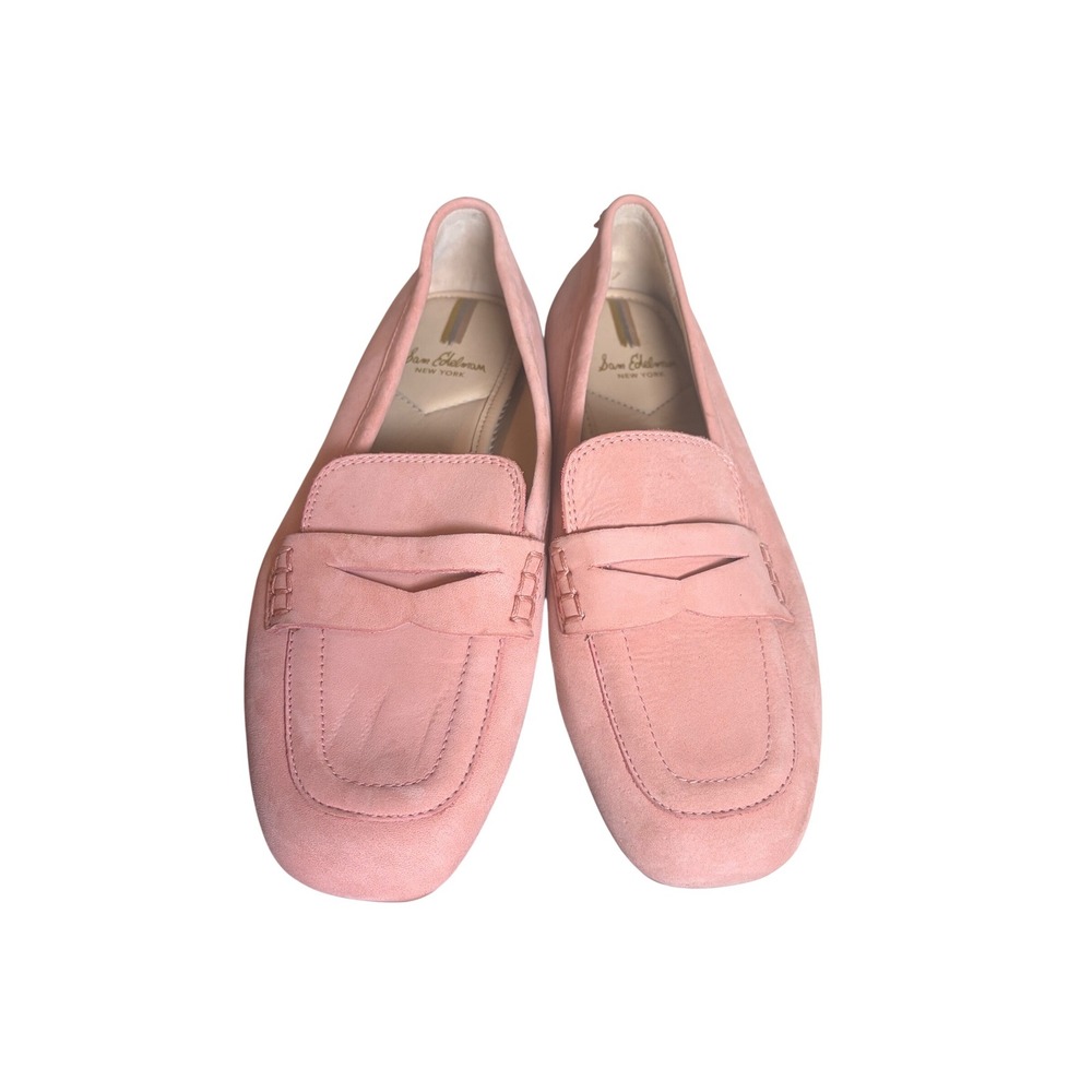 Sam Edelman Tucker Pink Suede Penny Loafers Square Toe Driving Mocs Womens 7M - Picture 7 of 7